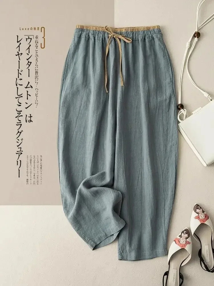 Wide-Leg Linen Pants styled