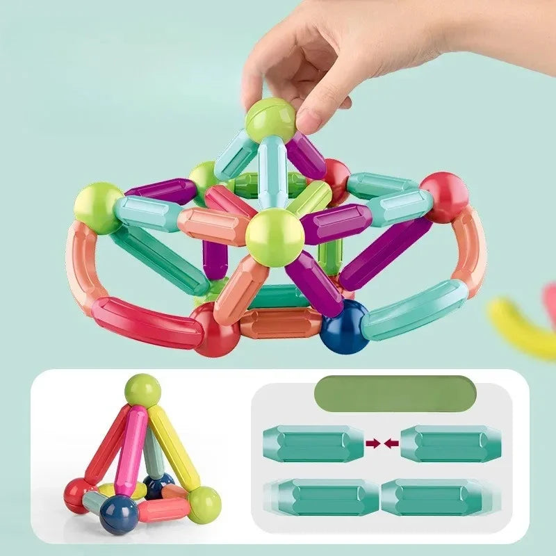 Kids magnetic building blocks transparent