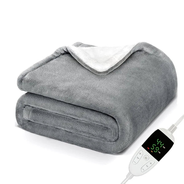 Electric Heated Blanket Throw Flannel Sherpa