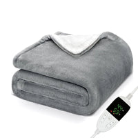 Electric Heated Blanket Throw — Flannel & Sherpa