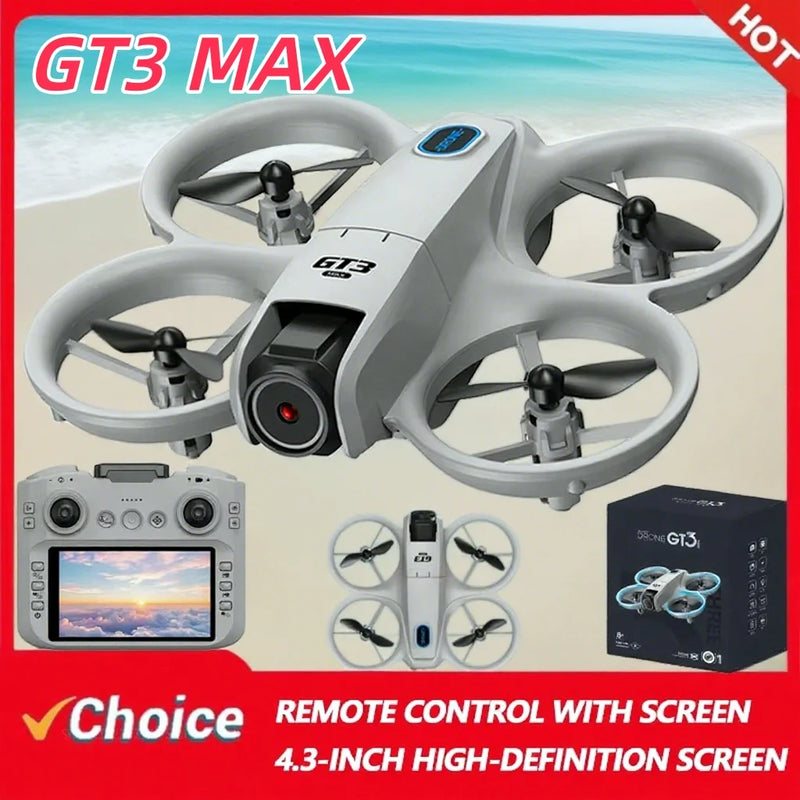 4K camera drone flying outdoors