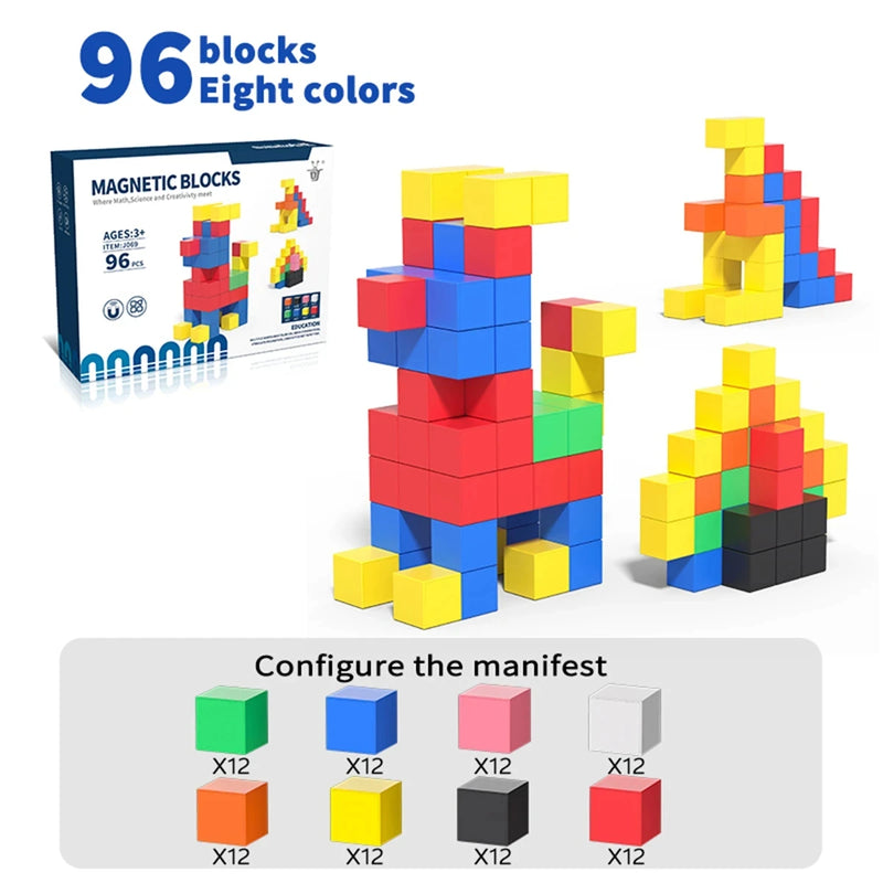 Magnetic blocks construction tower build